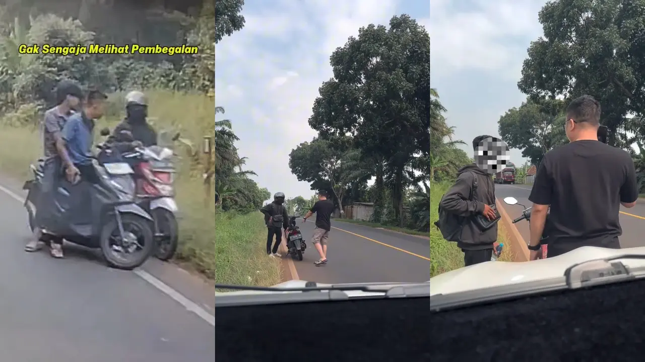 Tangkapan layar detik-detik aksi pembegalan terekam kamera dashboard.