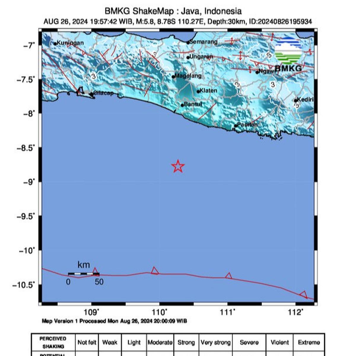 Gempa Yogyakarta 26 Agustus 2024