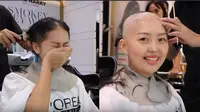 Momen Haru Wanita Pengidap Kanker Tetap Tersenyum Saat Dicukur Botak