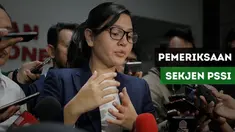 Sekretaris Jenderal (Sekjen) PSSI, Ratu Tisha Destria, diperiksa Satuan Tugas (Satgas) Antimafia Bola di Dittipidkor Bareskrim Polri, Gedung Ombudsman, Jakarta, Jumat (28/12/2018).
