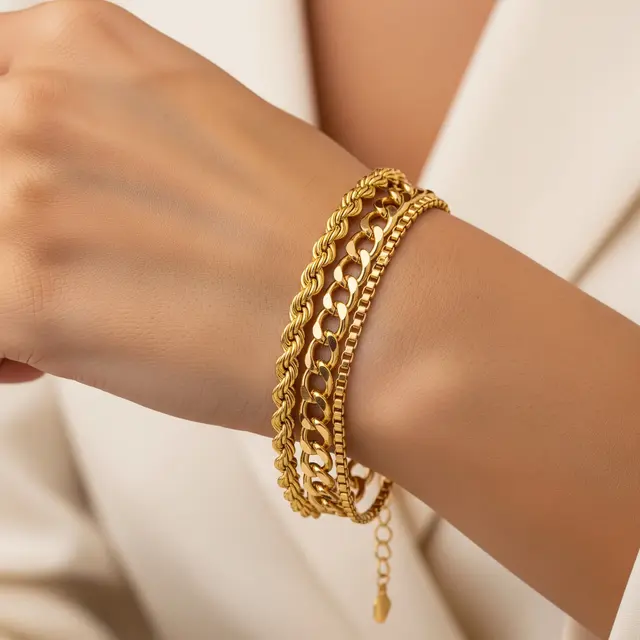 9 Model Gelang 3 Emas