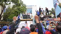 Ribuan Buruh Demo di Kantor Kemnaker Tuntut Pemerintah Patuhi Putusan MK