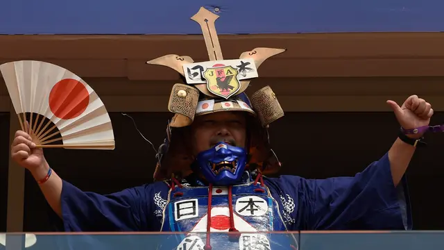 Lucunya Atribut Suporter Jepang di Piala Dunia 2018