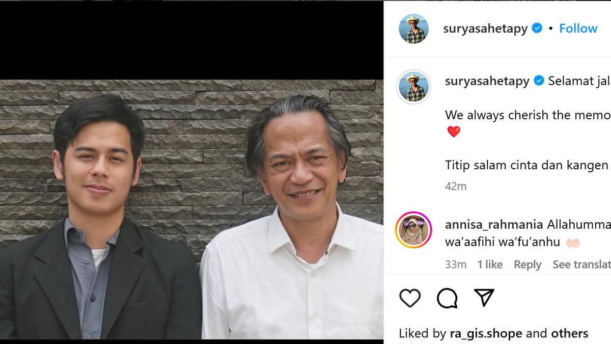 Ray Sahetapy Meninggal Dunia, Surya Sahetapy Unggah Pesan Perpisahan