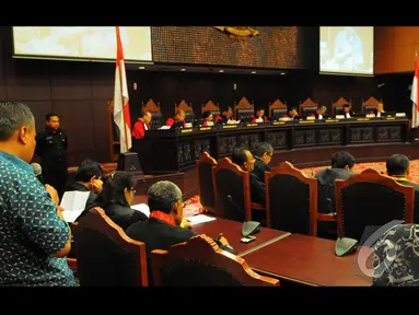 Mahkamah Konstitusi kembali menggelar sidang lanjutan keempat atas gugatan Prabowo-Hatta, Selasa (12/8/2014) (Liputan6.com/Andrian M Tunay)