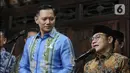 Ketua Umum Partai Kebangkitan Bangsa (PKB) Muhaimin Iskandar  dan Ketua Umum Partai Demokrat Agus Harimurti Yudhoyono (AHY)di Puri Cikeas Bogor Jawa Barat, Rabu (3/5/2023). (Liputan6.com/Faizal Fanani)