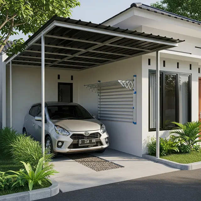 9 Desain Carport Multifungsi Bisa untuk Jemuran, Solusi Hemat Lahan