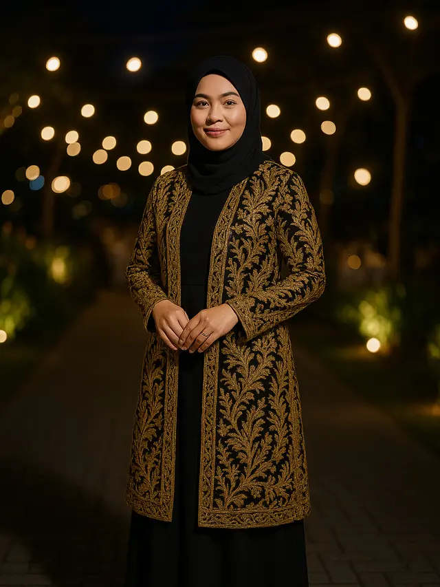 Tips Memilih Outer Brokat untuk Gamis (Foto: ChatGPT)