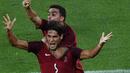 Pemain Portugal, Paciencia #9 merayakan golnya ke gawang Argentina pada laga grup D Olimpiade Rio 2016 di Olympic Stadium, Rio de Janeiro, (5/82016) dini hari WIB. (AFP/Vandelei Almeida)