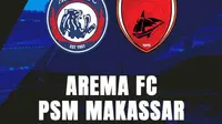 Arema FC vs PSM Makassar di BRI Super League. (Bola.com/Benediktus Gerendo Pradigdo)