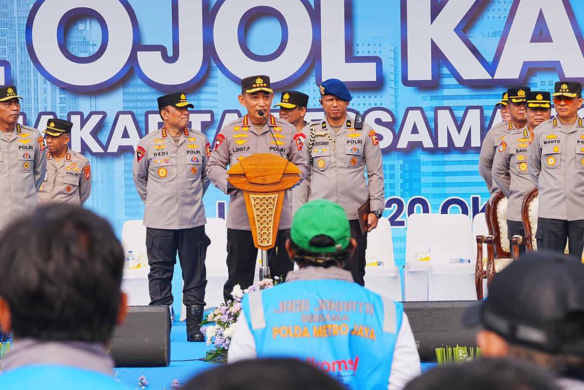 FOTO: Polri Bersinergi dengan Ojol, Apel Kamtibmas Digelar di Monas