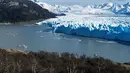 Gletser Perito Moreno memiliki panjang 30 kilometer, luasnya 5 kilometer, dan ketebalannya 170 meter. Secara keseluruhan, gletser ini memiliki luas 250 kilometer persegi. (Walter Diaz / AFP)