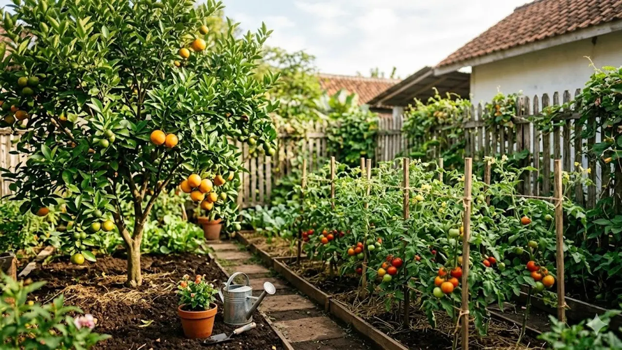 Ide Taman Buah Mini dengan Kombinasi Tanaman Sayur