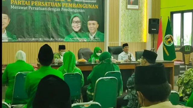 Suasana perayaan Harlah ke-49 tahun Partai Persatuan Pembangunan yang digelar di kantor DPW PPP Jatim. (Istimewa).