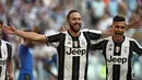 Juventus membungkus kemenangan 3-1 atas Sassuolo dalam lanjutan Serie A di Juventus Stadium, Turin, Sabtu (10/9/2016). Gonzalo Higuain mencetak dua dari tiga gol I Bianconeri. (Reuters/Giorgio Perottino)