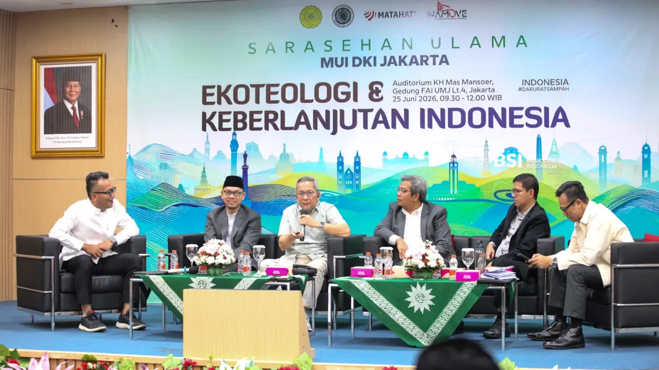Majelis Ulama Indonesia (MUI) DKI Jakarta bersama Indonesia Sustainability Movement (Inamove) menggelar Sarasehan Ulama bertajuk "Ekoteologi & Keberlanjutan Indonesia" di Kampus Universitas Muhammadiyah Jakarta (UMJ), Kamis (25/6/2026) (Istimewa)