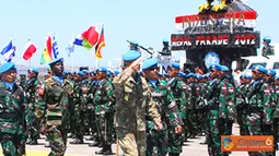 Citizen6, Lebanon: 1.338 Prajurit TNI yang tergabung dalam Satuan Tugas Konga menerima penghargaan medali dari UNIFIL atau UN Medal, bertempat di Markas Indobatt, Adshid al Qusayr, Lebanon Selatan, Kamis (5/7). (Pengirim: Badarudin Bakri).