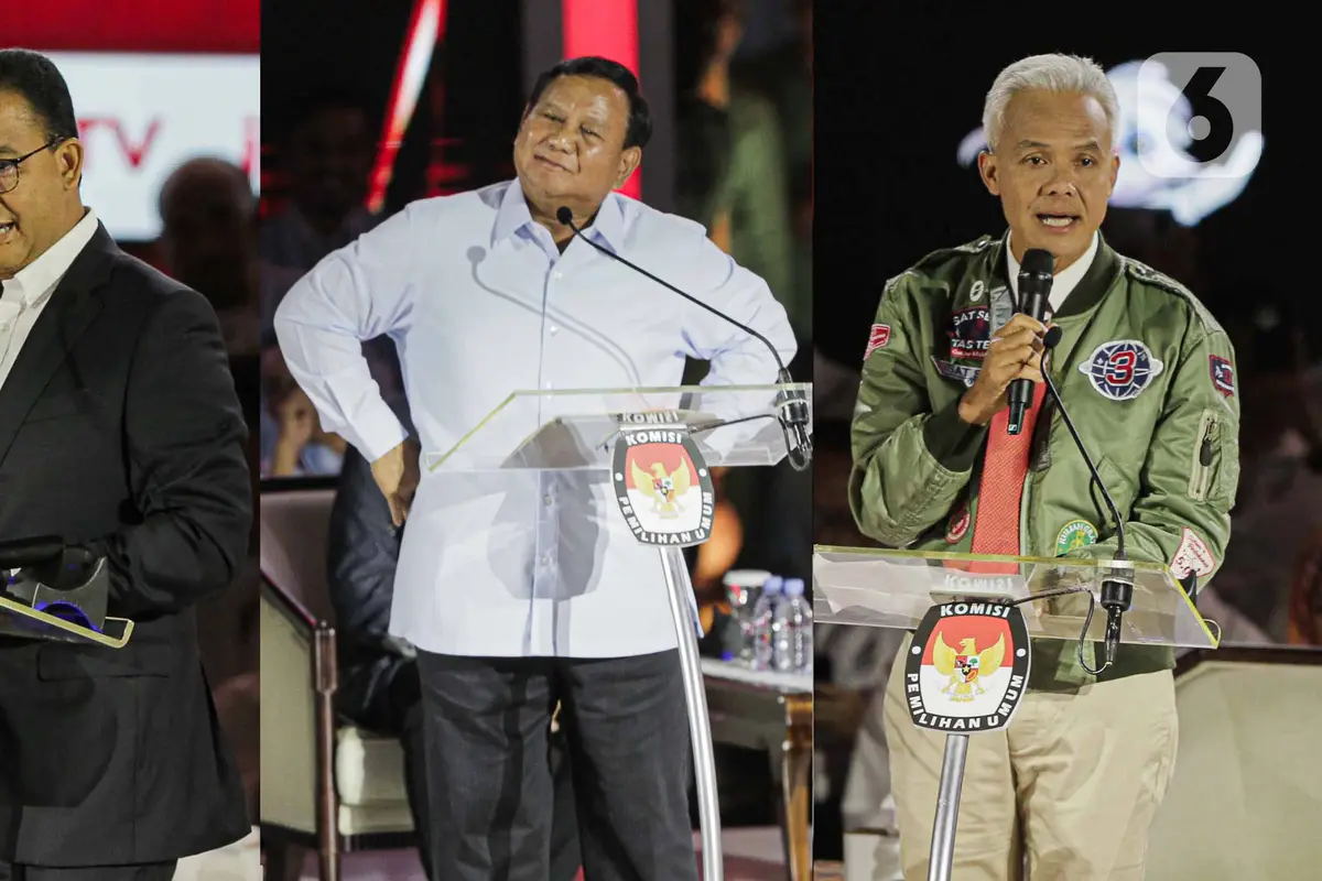 Calon Presiden saat Debat Ketiga Pemilu 2024