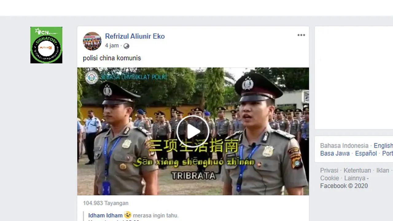 Video Ini Bukan Polisi China Pakai Seragam Polri