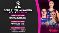 Saksikan Live Streaming Serie A1 Italian Women Volley Week 5 di Vidio 15 dan 16 Januari 2023