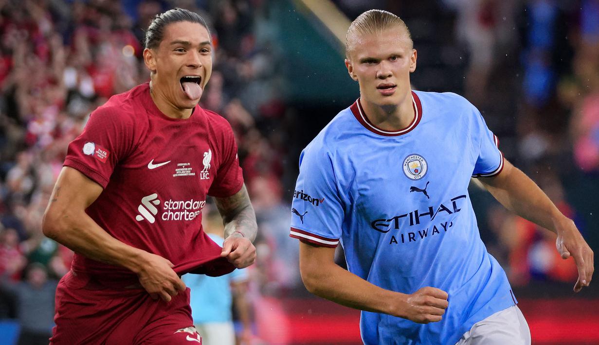 Sederet tim elit Liga Inggris telah mendaratkan penyerang anyar untuk perburuan gelar musim 2022/2023. Beberapa dari mereka mampu tampil menawan di laga pramusim yang telah dilakukan. Setidaknya, ada lima nama yang akan dinantikan penampilannya dalam sepekan kedepan. Berikut daftarnya. (AP/Frank Augstein dan AFP/Justin Casterline)