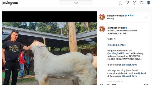 Unggahan Aldi Taher. (Foto: Instagram @alditaher.official)
