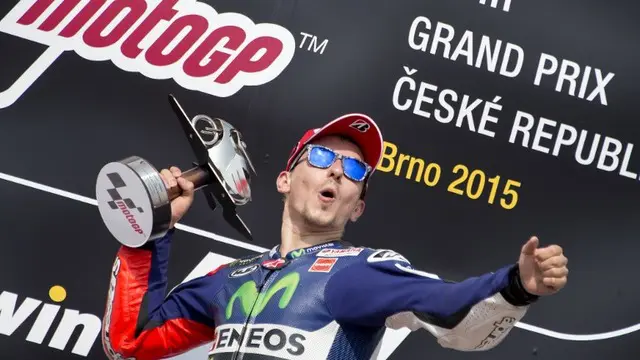 Jorge Lorenzo berhasil menjadi juara di MotoGP Brno, Republik Ceska.