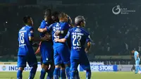 Para pemain Persib saat berselebrai merayakan gol. (Liga Indonesia)