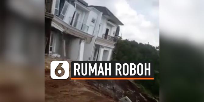 VIDEO: Detik-Detik Rumah Mewah Roboh Akibat Tanah Longsor