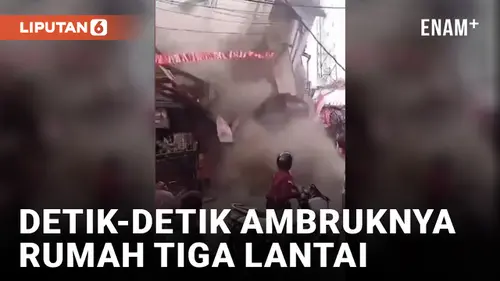 VIDEO: Ngeri! Rumah Tiga Lantai di Bandung Roboh Diduga karena Kesalahan Konstruksi