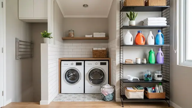 Model Rak Dinding untuk Area Laundry Sempit