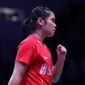 Tunggal putri Indonesia Gregoria Mariska Tunjung akan menghadapi Sainal Saina Nehwal di final Denmark Open, Sabtu (20/10/2018). (Humas PP PBSI)