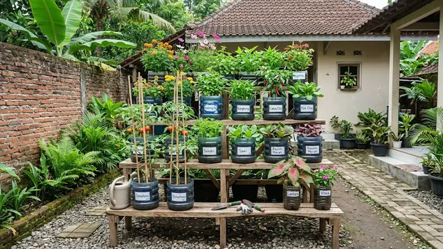 Desain Taman Produktif dan Estetik dari Galon Bekas yang Mudah Ditiru