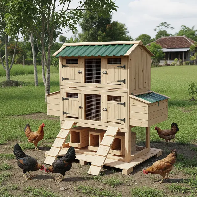 Desain Kandang Ayam Kampung yang Kecil Tapi Muat Banyak