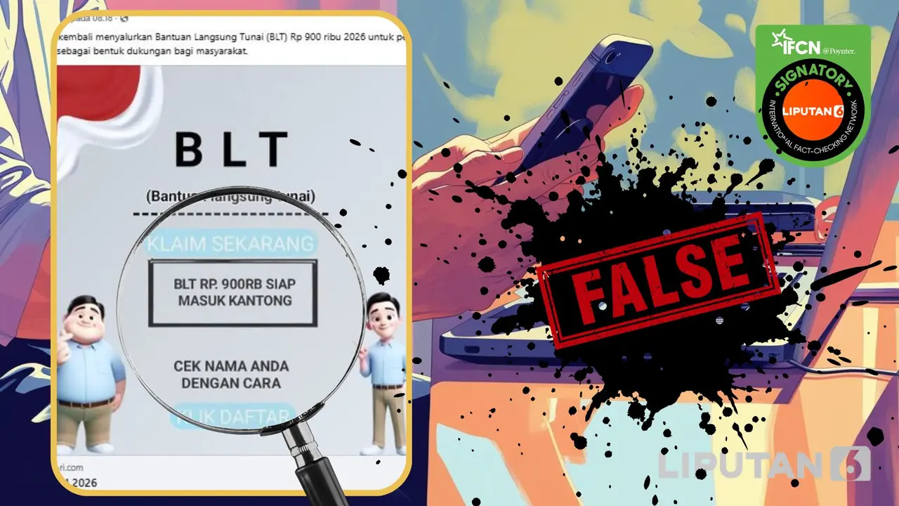 Cek Fakta Liputan6.com menangkap layar klaim link pendaftaran BLT periode Maret-Juli