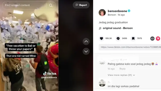 Unggahan TikTok Benson Boone. (TikTok/ bensonboone)