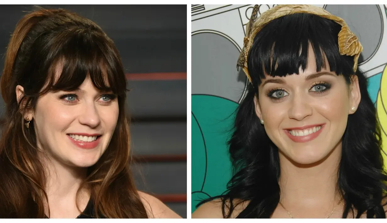 Ada juga Katy Perry dan Zooey Deschanel yang jika diamati memang sangat mirip.Terutama saat Katy menggunakan poni yang jadi ciri khas Zooey. [Lompoc Records]
