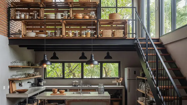 Dapur Mezzanine Industrial: Solusi Ruang Sempit