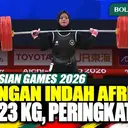 Highlight Indah Afriza Catat Total 223 Kg, Finis Peringkat 5 Angkat Besi Asian Games 2026