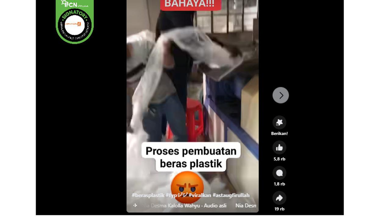 Penelusuran klaim video proses pembuatan beras plastik