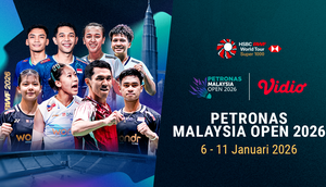 Jadwal Live Streaming Petronas Malaysia Open 2026, Tayang Eksklusif di Vidio.