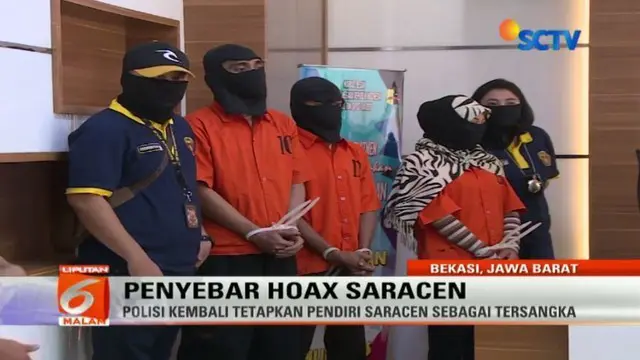 Polisi kembali menetapkan satu tersangka dalam kasus penyebaran hoax Saracen.