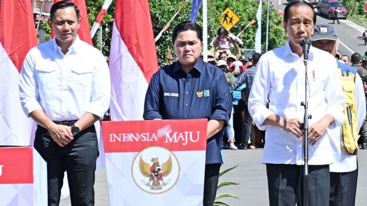 Potret AHY Dampingi Jokowi Resmikan Bendungan Lolak di Bolaang Mongondow