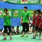 Legenda bulu tangkis Indonesia,Susi Susanti beri pelatihan kepada anak-anak di GOR Pasar Minggu (istimewa)