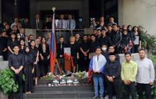 FOTO: Aksi Solidaritas dan Doa Bersama untuk Korban Serangan Teror Moskow di Kedubes Rusia Jakarta