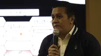 PLT Ketum PSSI, Gusti Randa, saat drawing delapan besar Piala Presiden 2019 di ruang media SUGBK, Jakarta, Selasa (19/3). Pertandingan akan berlangsung pada 29-31 Maret mendatang. (Bola.com/Yoppy Renato)