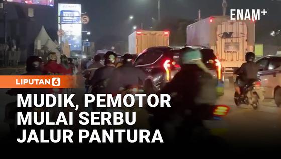 Mudik, Pemotor Mulai Serbu Jalur Pantura