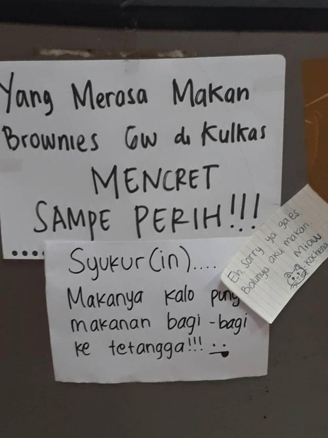 6 Tulisan Kocak Buat yang Sering Kehilangan Barang di Kulkas Ini Bikin Senyum Miris