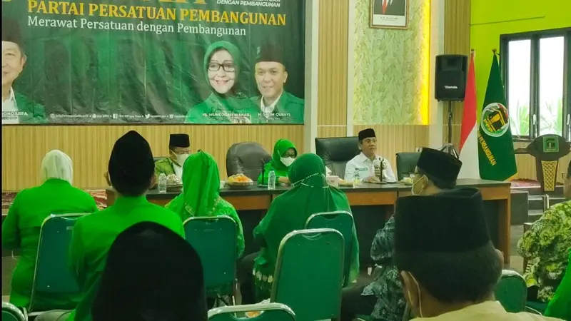 Suasana perayaan Harlah ke-49 tahun Partai Persatuan Pembangunan yang digelar di kantor DPW PPP Jatim. (Istimewa).