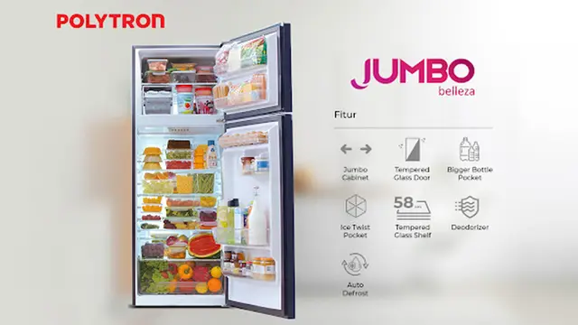 Kulkas 2 pintu Belleza Jumbo dari Polytron